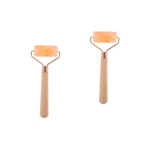 Mikinona 2pcs Rose Quartz Face Roller Massage Tool for Face Lifting Tightening Skin Care Tool for Women
