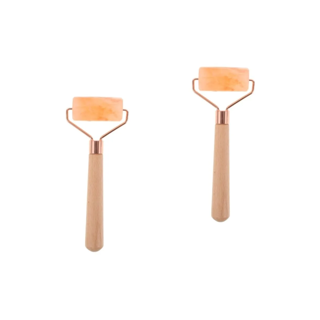 Mikinona 2pcs Rose Quartz Face Roller Massage Tool for Face Lifting Tightening Skin Care Tool for Women