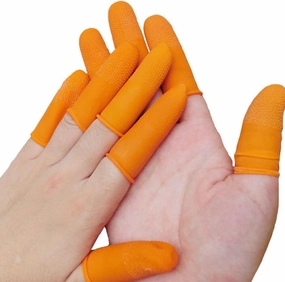 Milisten 300G Disposable Latex Finger Cots Anti-Static Powder Free Rubber Fingertips Finger Protector Gloves Protective Finger Cots Size M