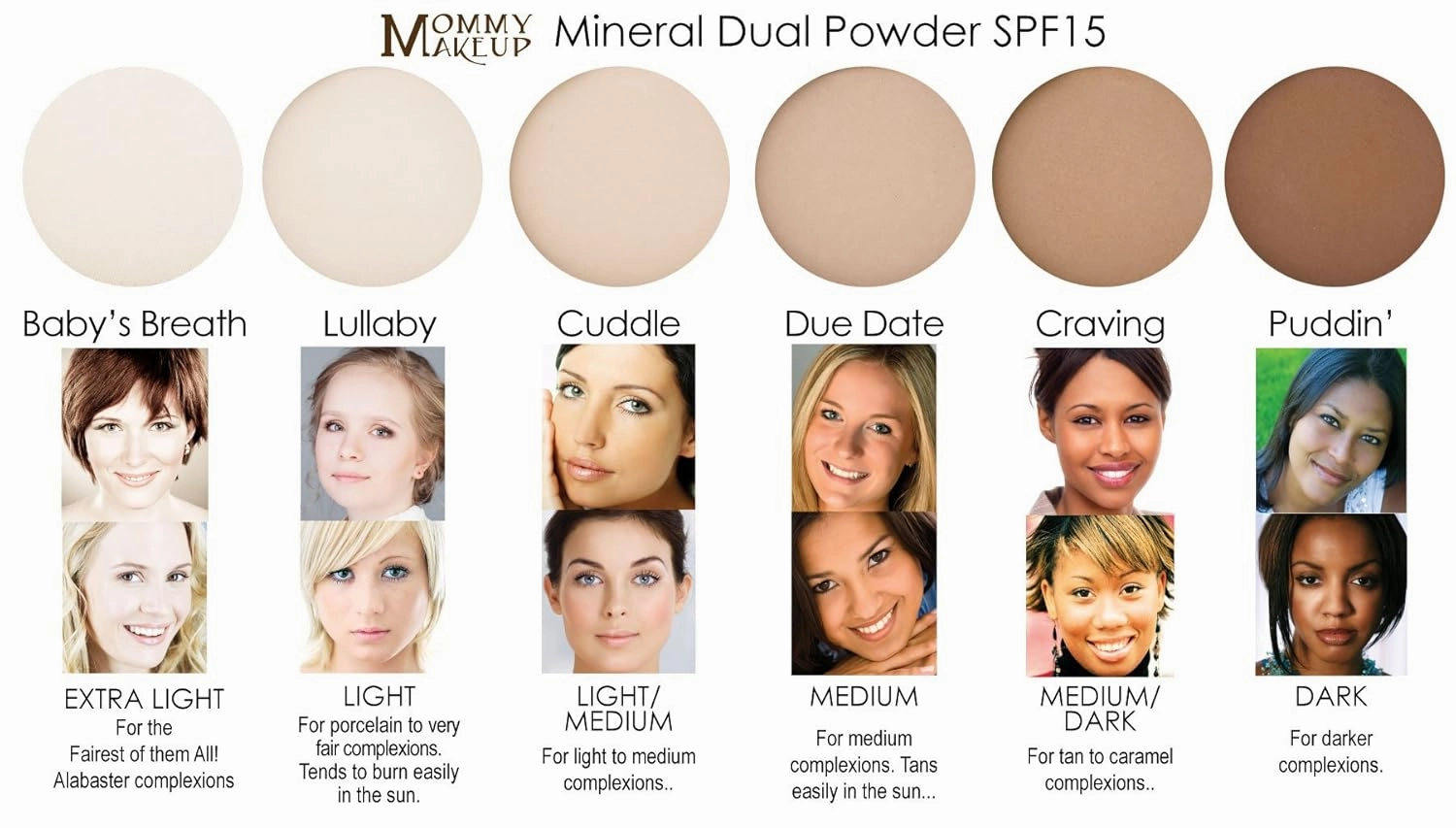 Mineral Dual Powder - 4-in-1 Pressed Mineral Foundation with SPF 15 for Flawless Glow - Oil-Free, Talc-Free, Gluten-Free, 0.45 oz (Lullaby - Light) by Mommy Makeup