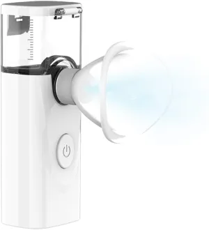 Mini Facial Steamer, Nano Facial Mister USB Charge, Handy Moisturizing Mist Sprayer, Atomization Eyelash Extensions Skin Care Steamer, Two Size Eyecups for Choose,White