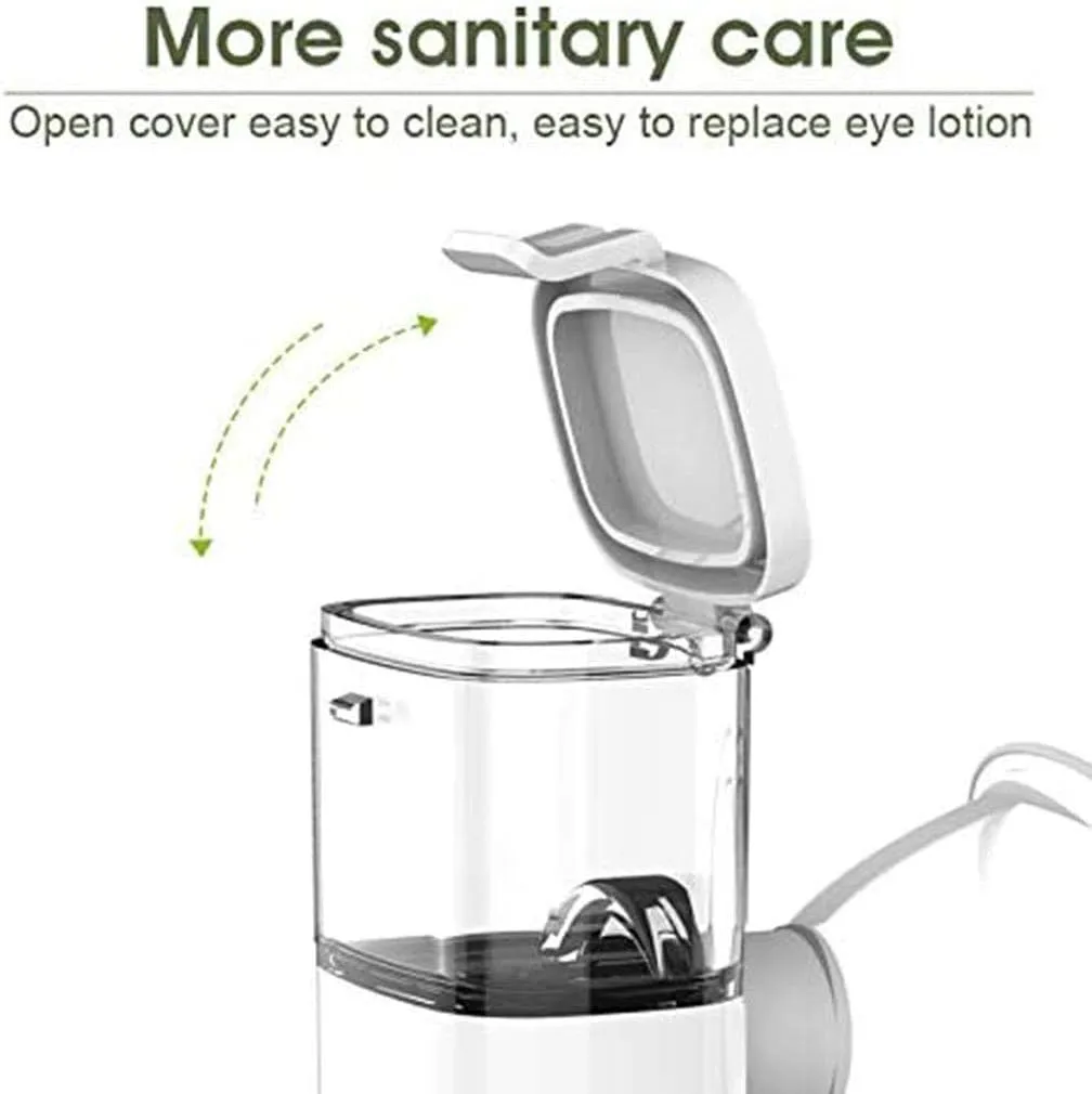 Mini Facial Steamer, Nano Facial Mister USB Charge, Handy Moisturizing Mist Sprayer, Atomization Eyelash Extensions Skin Care Steamer, Two Size Eyecups for Choose,White