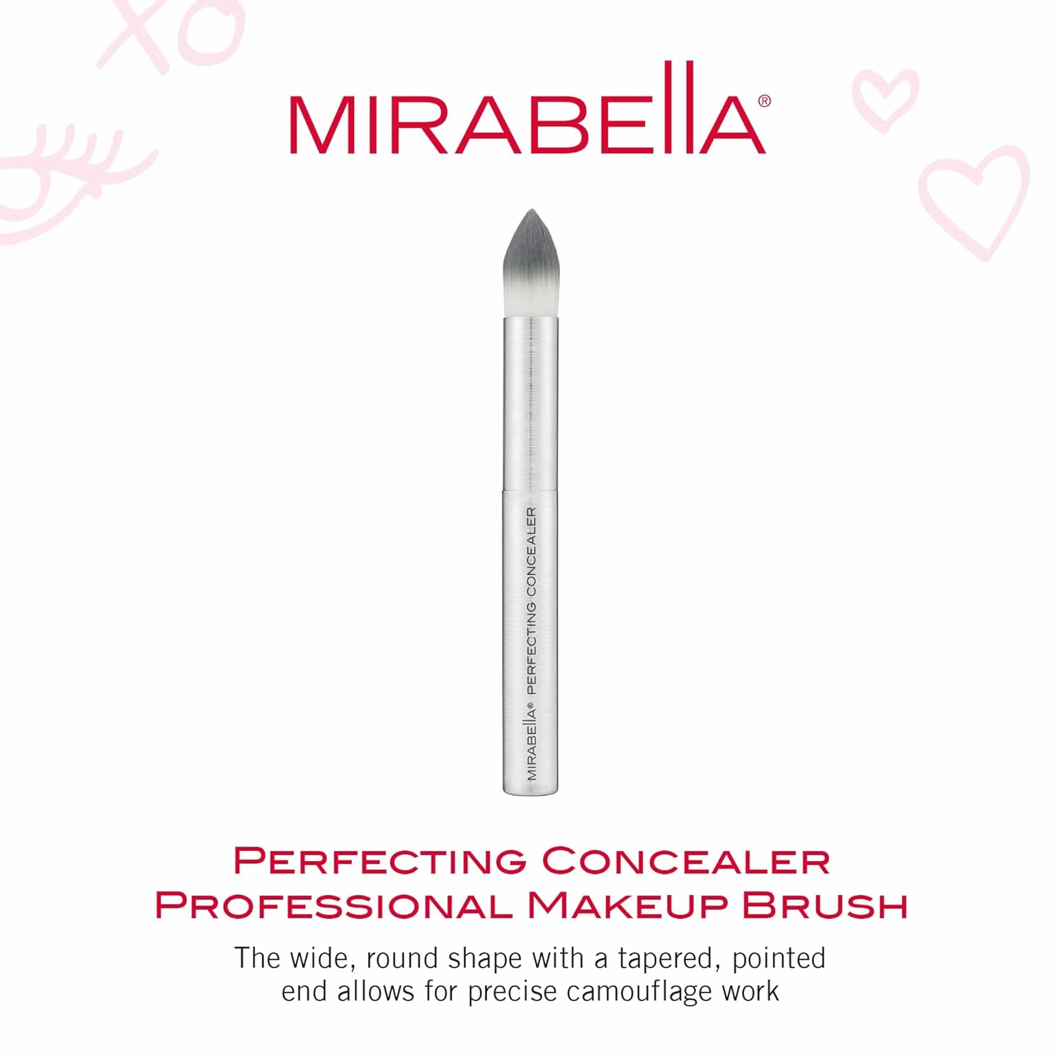 Mirabella Perfecting Concealer Brush, Premium Professional Makeup Brush Collection, Cruelty-Free Synthetic Bristle Brush, Hand-Sculpted Brushed Aluminum Handle, Luxury Blending Brush for Makeup