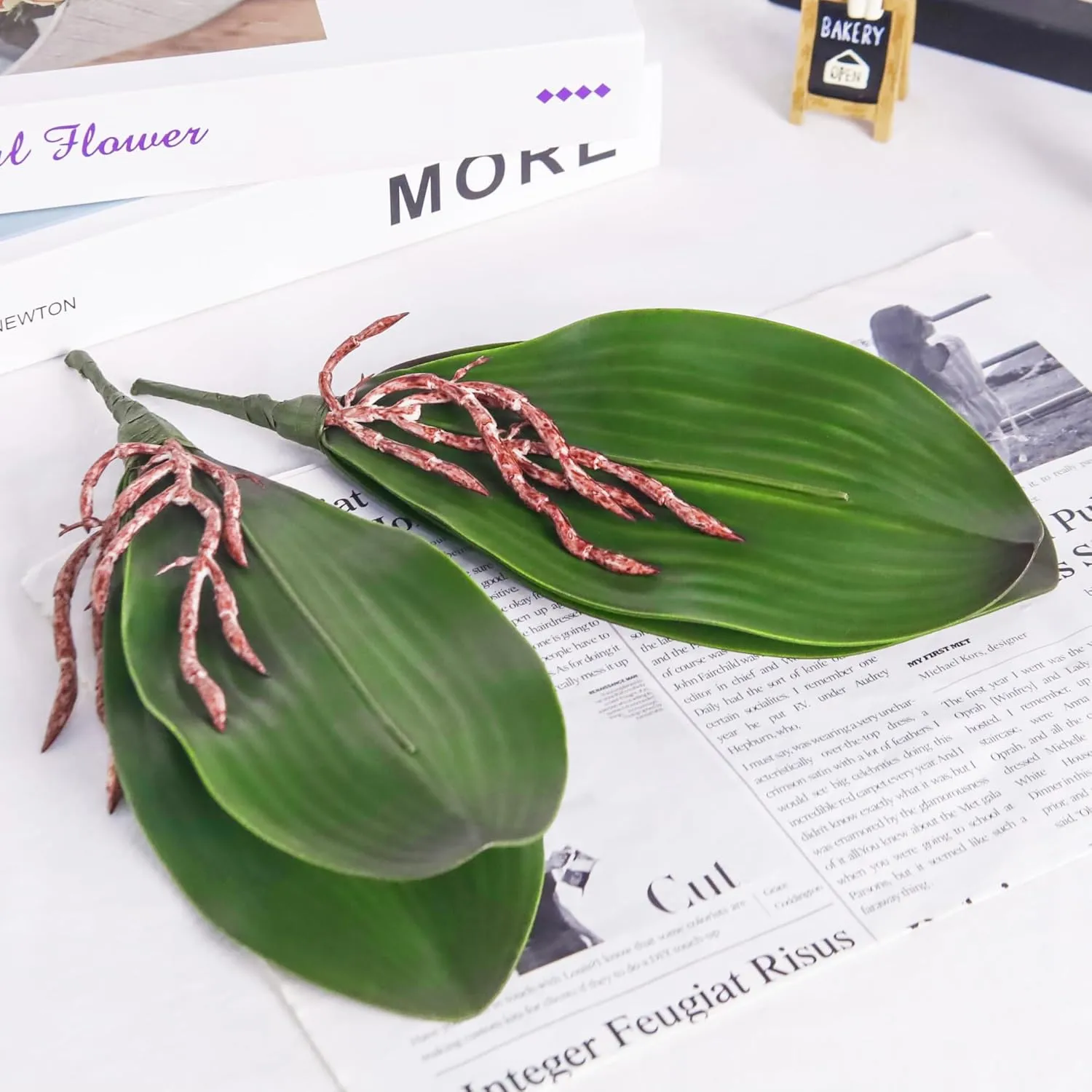 Miracliy Phalaenopsis Orchid Leaves Real Latex Touch Plants Arrangement