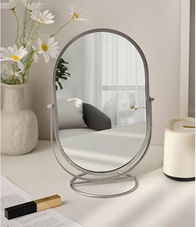 Mirror with Makeup Lights Large Makeup Mirror, Dressing Table Makeup Mirror, Internet Celebrity Beauty Mirror, Metal Oval Flip The Makeup Mirror/Gold