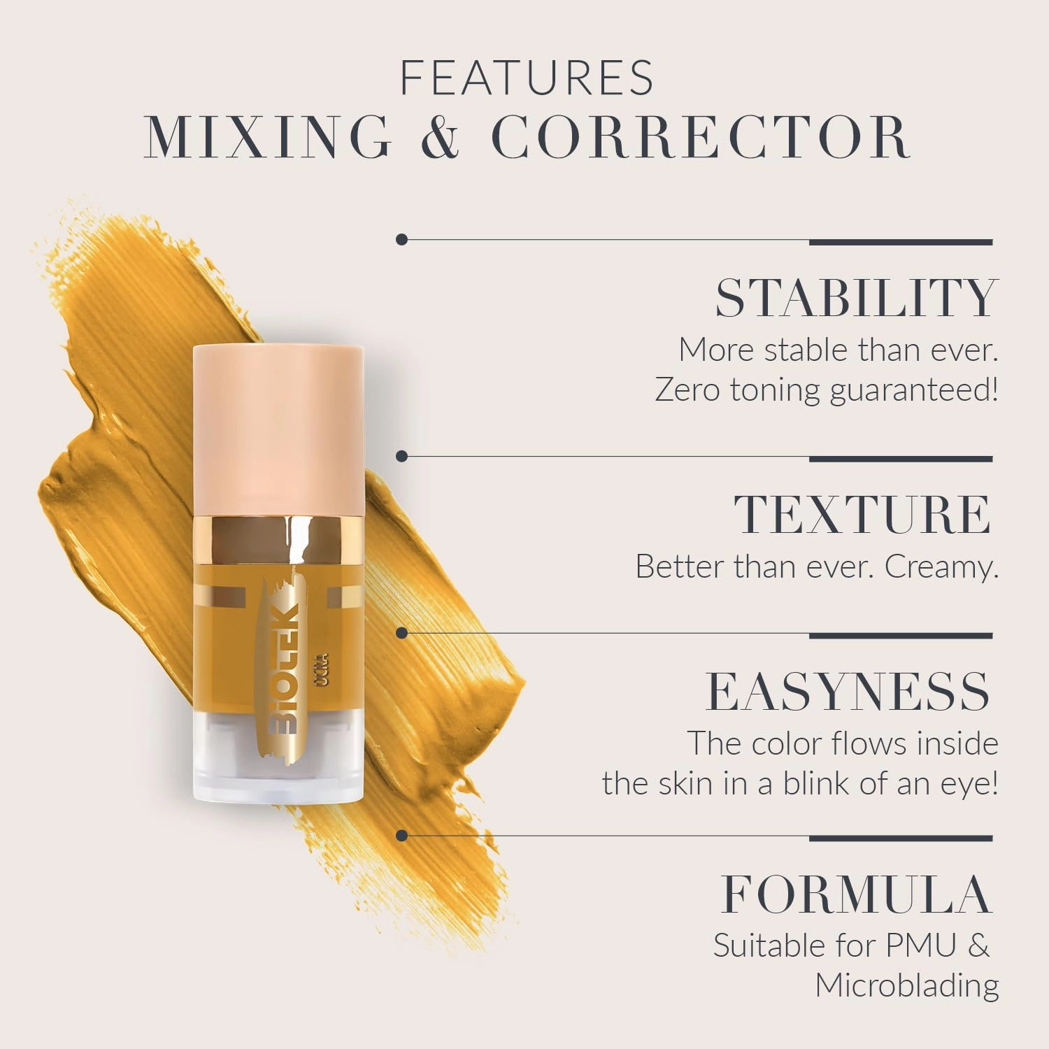 Mixing Corrector Pigment for Permanent Makeup - Made in Italy - Ocra 0,24 fl.oz.
