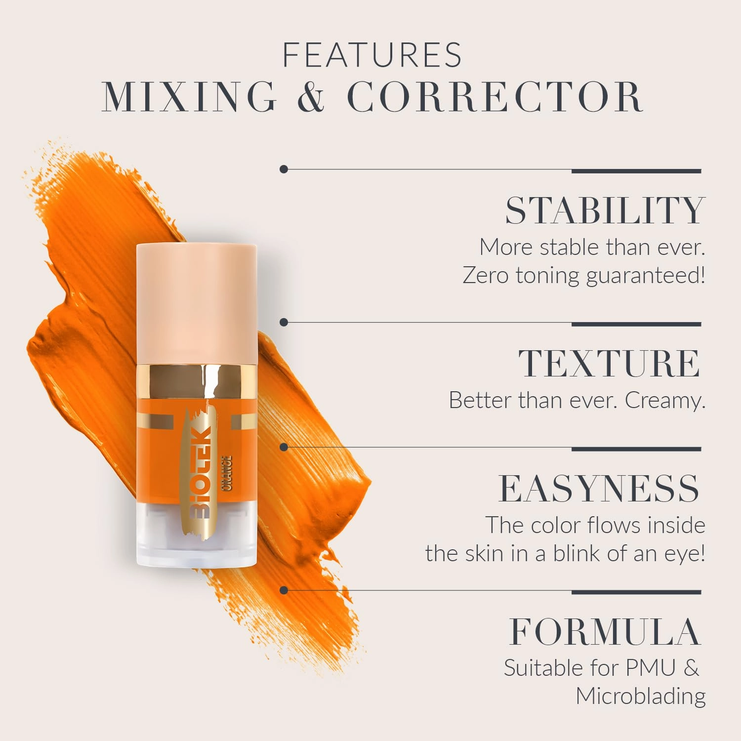 Mixing Corrector Pigment for Permanent Makeup - Made in Italy - Orange 0,24 fl.oz.