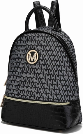 MKF Collection Backpack for Women, Signature Vegan Leather Top-Handle Travel bag Carry on Backpack Bookbag