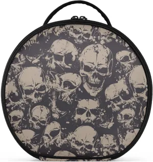 MNSRUU Gothic Women Makeup Bag Girl Vintage Makeup Organizer Bag Large Travel Grunge Skulls Cosmetic Bag Toiletry Bag with Adjustable Dividers Portable for Cosmetics Makeup Brushes Toiletry Jewelry