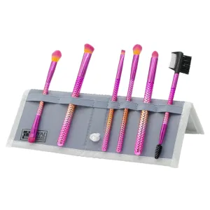 MODA Royal & Langnickel Travel Size Prismatic Beautiful Eyes 7pc Makeup Brush Set with Pouch, Includes -Angle Shader, Crease Smudger, Eye Shader, Smoky Eye, Brow Liner and Lash Comb, Prismatic Ombre