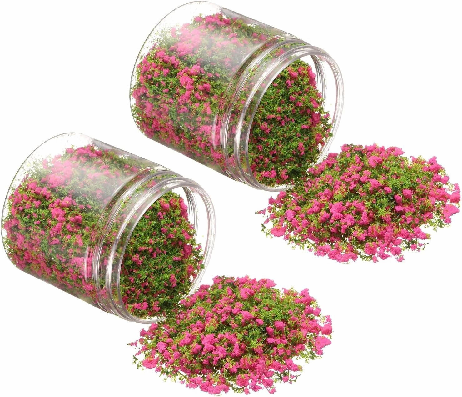 Model Flower Grass, 185ml Capacity, Fake Miniature Flower Grass Tree Plastic Sponge Rose Red - (Applications: DIY Dollhouse Fairy Garden Model Railway Landscape), 2-Pieces