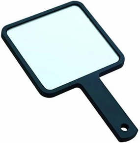 Modern Handheld Square Mirror Makeup Dresser Set 4 Pack Weight Portable Beauty Hand Mirror 9x9cm Black for Girls Lady Gift
