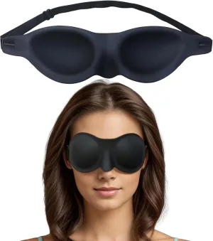 Moisture Chamber Glasses for Dry Eyes - Vowleike Soft Silicone Sleep Goggles, Reusable Comfortable & Lightweight Sleep Mask, CPAP Compatible, Elastic and Stretchable Strap (Black)