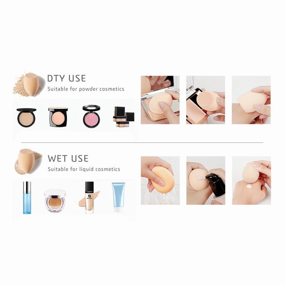 MOMENT 4 Pieces Makeup Sponge Set Beauty Blender Sponges Makeup Eggs with Case Latex-Free Vegan Foundation Applicator Makeup Puff for Powder Cream
