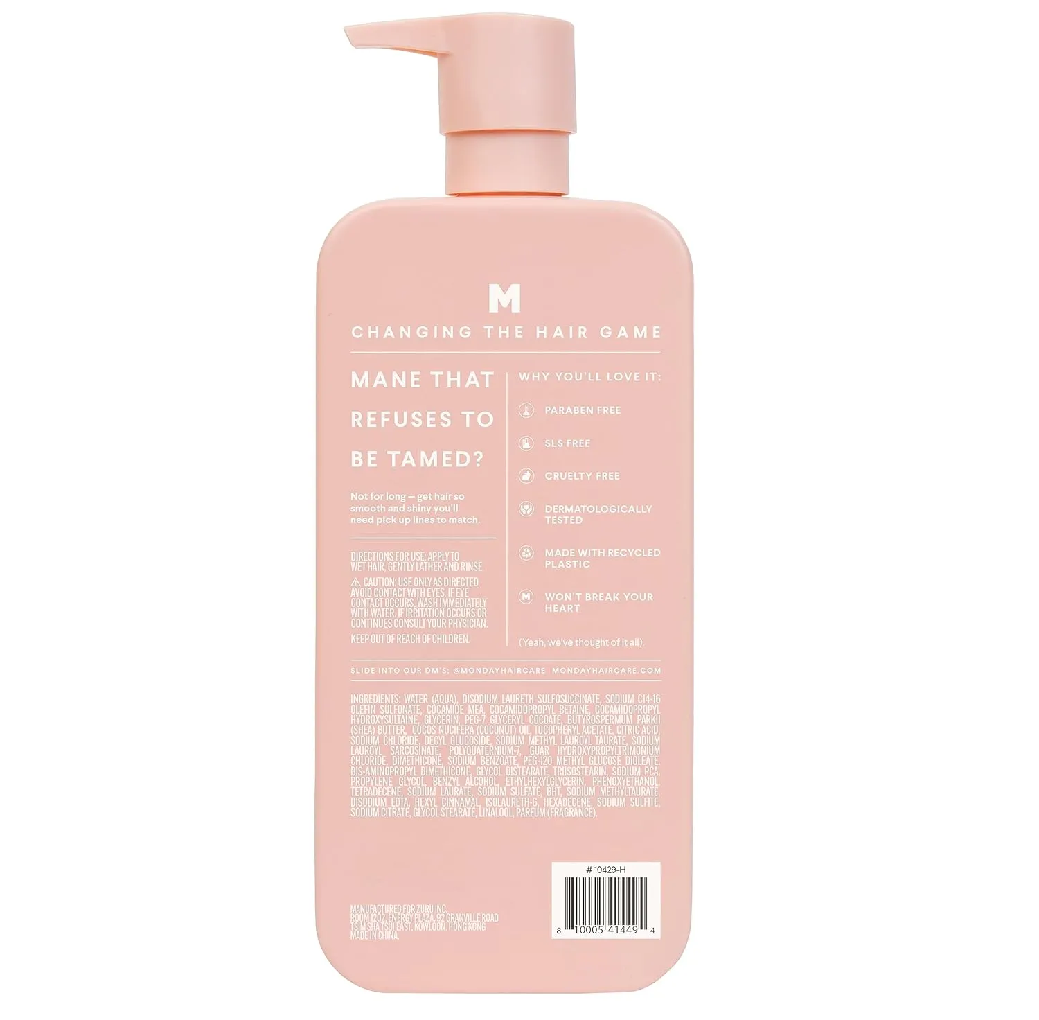 MONDAY HAIRCARE SMOOTH Shampoo with Wheat Protein & Avocado Oil for Frizz-Prone Hair 798 mL