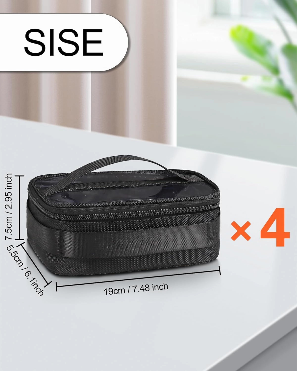 MONSTINA Large Capacity Makeup Case 3 Layers Cosmetic Organizer Brush Bag with Four Small Bag,Barber Hairdresser Train Case Makeup Artist Box Nail Polish Organizer