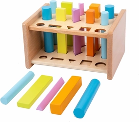 Montessori Shape Matching Toys Wooden Shape Sorting Toys Color Shape Sorting Sticks Toys for 1-3 Years Old Children Educational Toy for Preschoolers