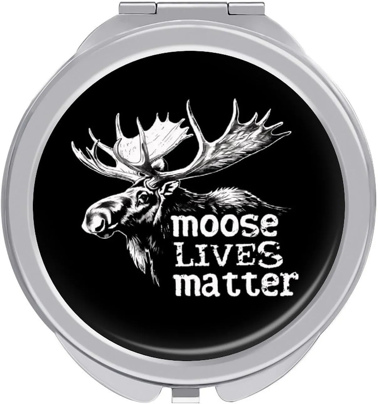 Moose Lives Matter Travel Makeup Mirror Double-Sided Pocket Mirror Portable for Handbag Purse Compact Gifts for Women