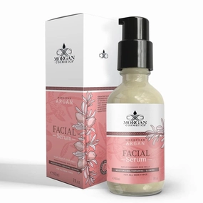 Morgan Cosmetics 100% Pure Cold Pressed Organic Argan Oil Moisturizing Facial Serum Anti Aging with Hyaluronic Acid Reduces the Appearance of Dark Spots, Wrinkles and Hydrates Dry Skin (2 Oz)