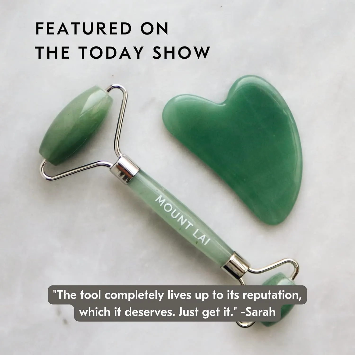 Mount Lai Jade Facial Spa Set, Jade Roller and Gua Sha Facial Tools Set, Guasha Tool for Face to Relieve Muscle Tension and Reduce Puffiness, Anti Aging Skin Care Sets for Women