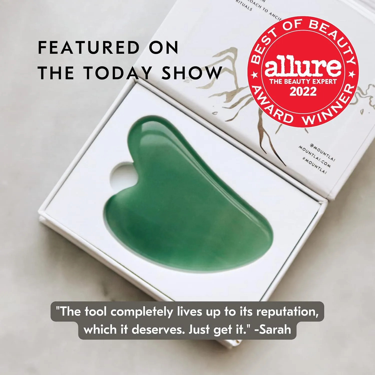 Mount Lai Jade Gua Sha Facial Tools – The Stone of Eternal Youth – Face & Body Guasha Tools for Self-Care, Massager for Sculpting, Muscle Tension Relief & Puffiness Reduction