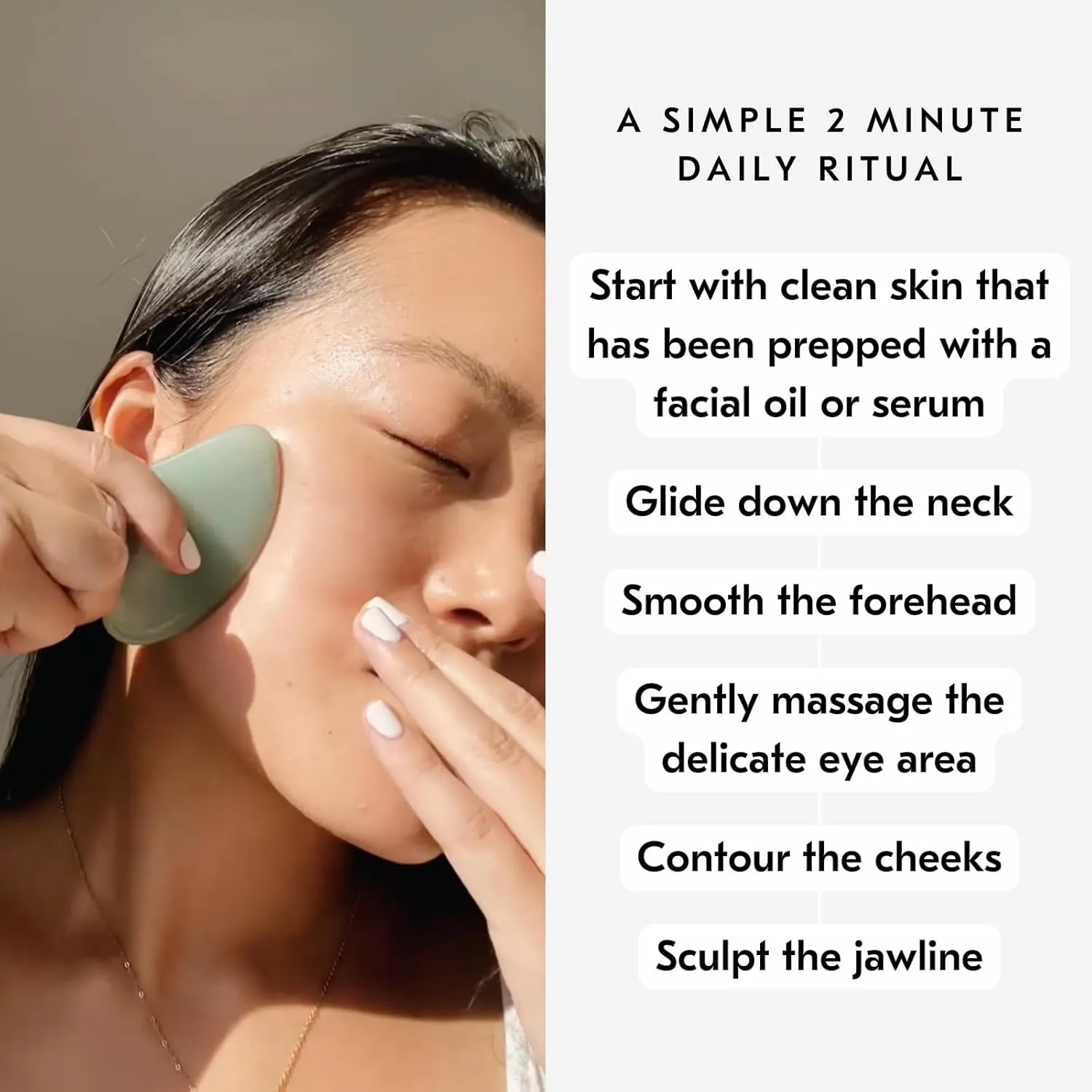 Mount Lai Jade Gua Sha Facial Tools – The Stone of Eternal Youth – Face & Body Guasha Tools for Self-Care, Massager for Sculpting, Muscle Tension Relief & Puffiness Reduction