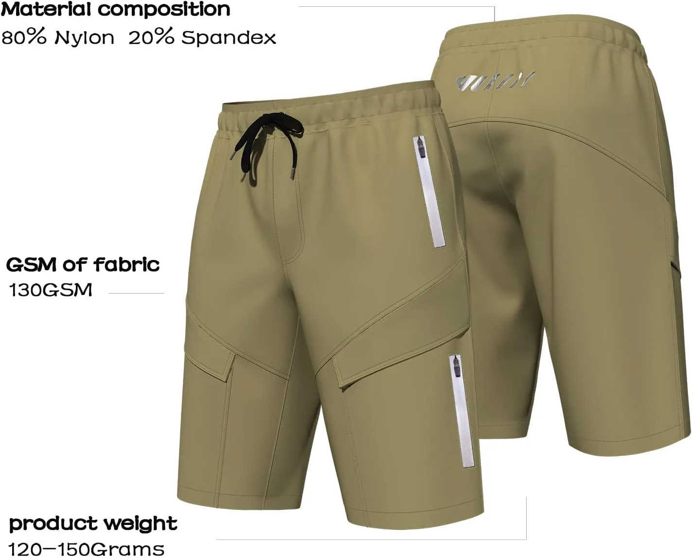 Mountain Bike Shorts for Men,3D Padded Loose-fit Cycling Biking Bicycle Shorts Mens with Underwear Zipper Pockets