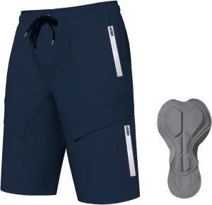 Mountain Bike Shorts for Men,3D Padded Loose-fit Cycling Biking Bicycle Shorts Mens with Underwear Zipper Pockets