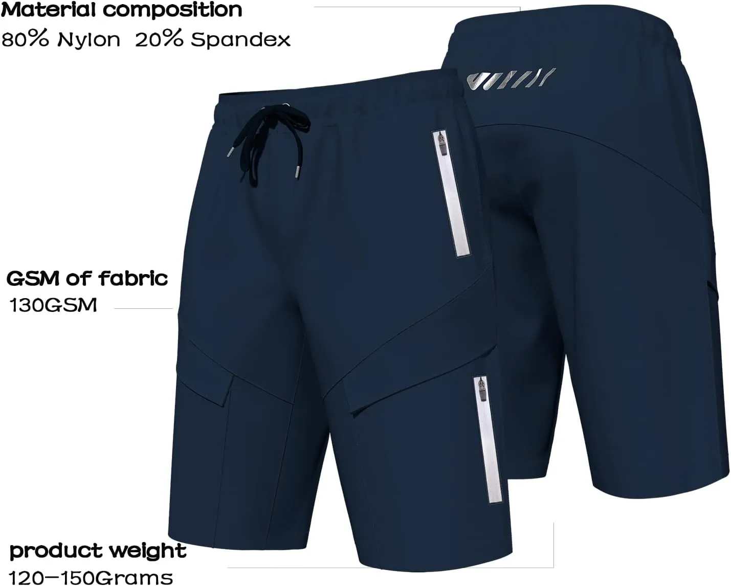 Mountain Bike Shorts for Men,3D Padded Loose-fit Cycling Biking Bicycle Shorts Mens with Underwear Zipper Pockets