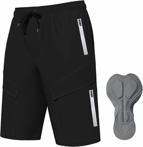 Mountain Bike Shorts for Men,3D Padded Loose-fit Cycling Biking Bicycle Shorts Mens with Underwear Zipper Pockets