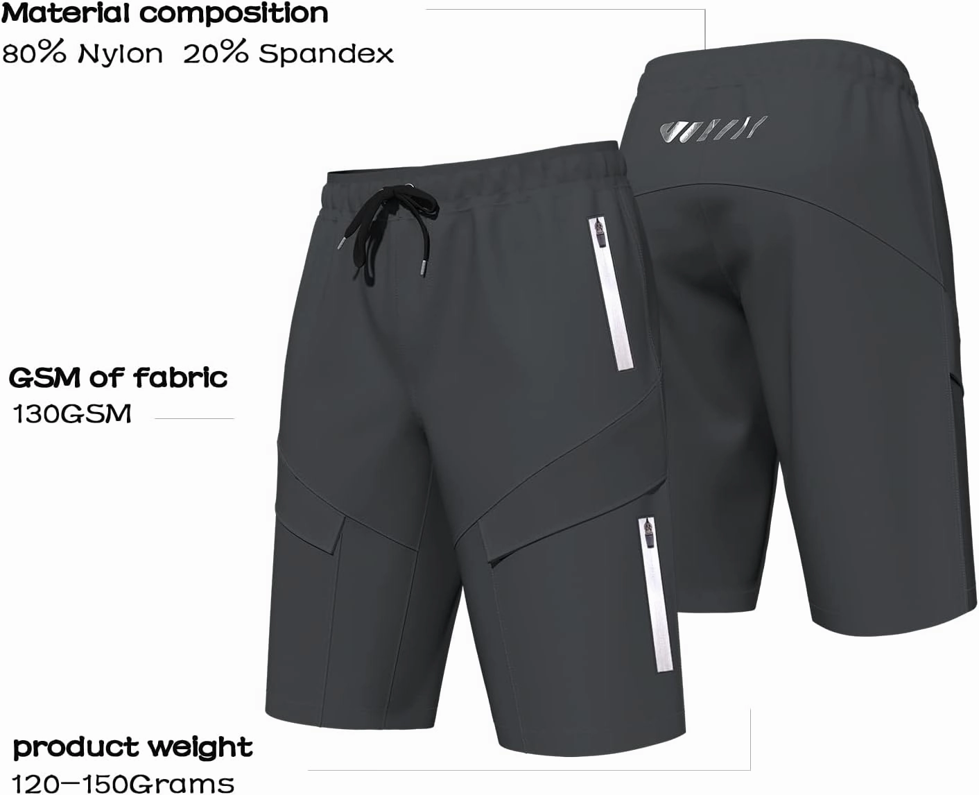 Mountain Bike Shorts for Men,3D Padded Loose-fit Cycling Biking Bicycle Shorts Mens with Underwear Zipper Pockets