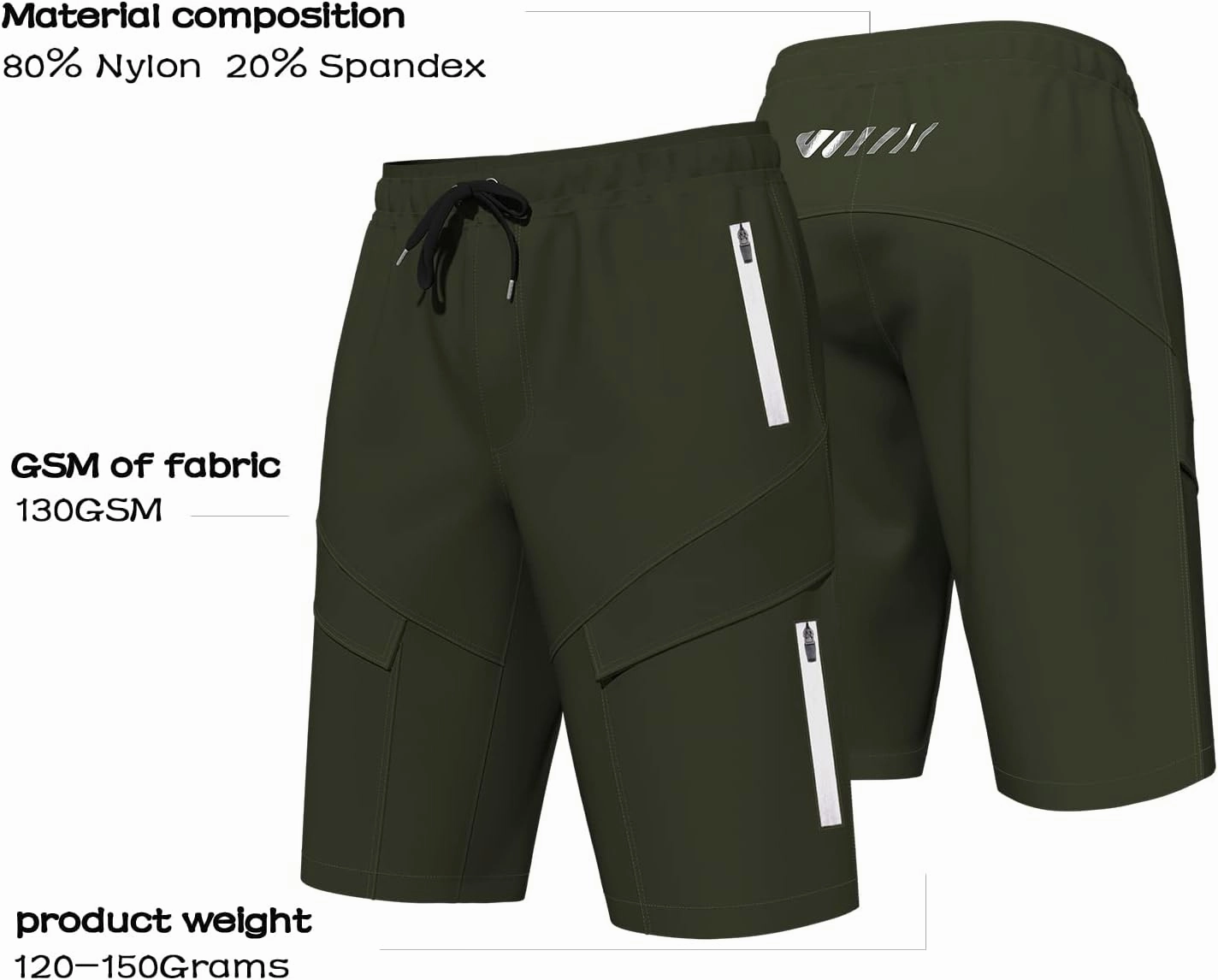 Mountain Bike Shorts for Men,3D Padded Loose-fit Cycling Biking Bicycle Shorts Mens with Underwear Zipper Pockets