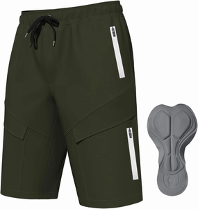 Mountain Bike Shorts for Men,3D Padded Loose-fit Cycling Biking Bicycle Shorts Mens with Underwear Zipper Pockets