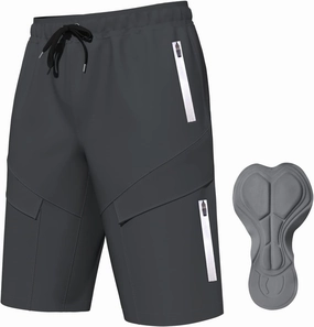 Mountain Bike Shorts for Men,3D Padded Loose-fit Cycling Biking Bicycle Shorts Mens with Underwear Zipper Pockets