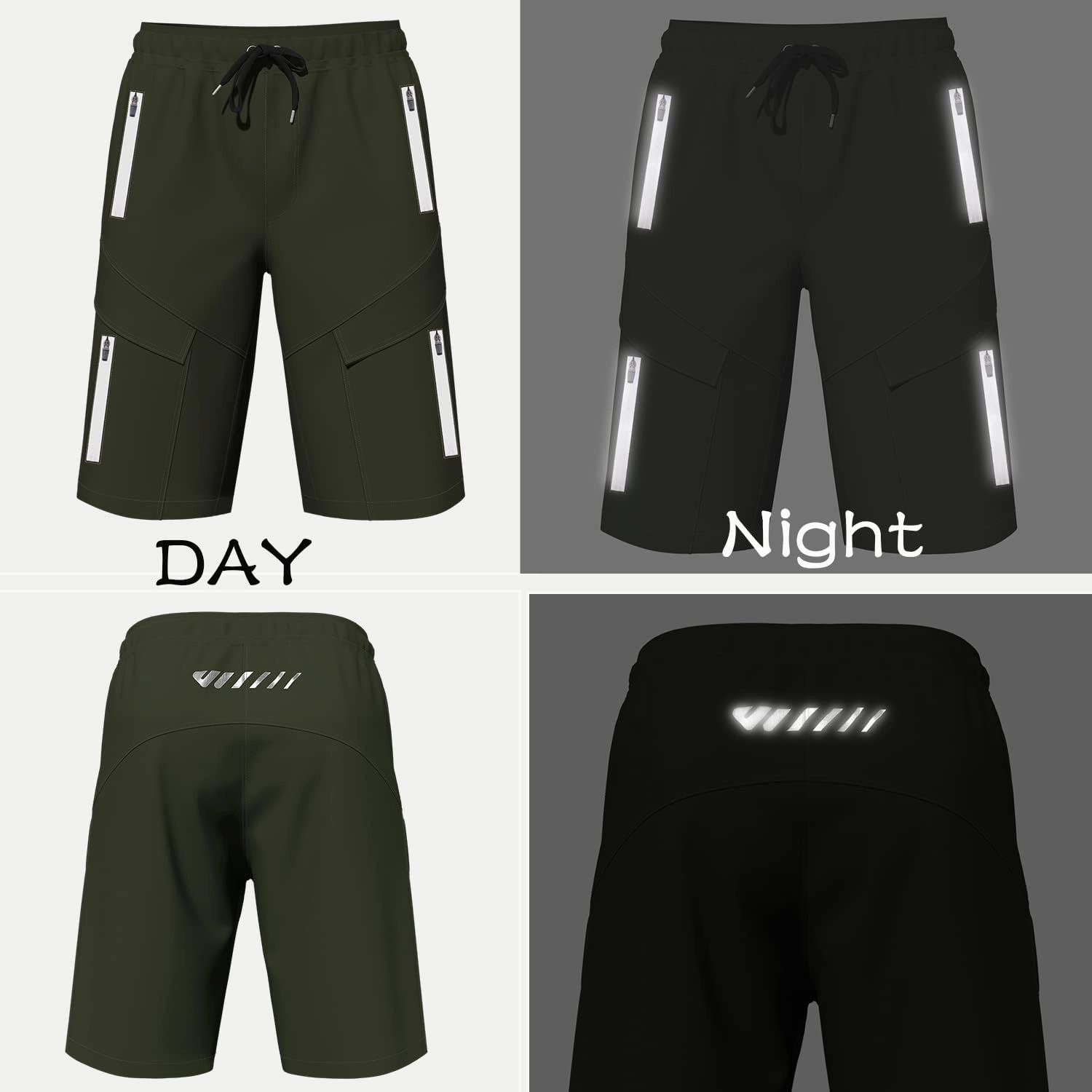 Mountain Bike Shorts for Men,3D Padded Loose-fit Cycling Biking Bicycle Shorts Mens with Underwear Zipper Pockets