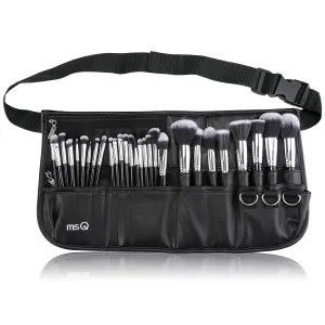 MSQ Makeup Brushes Set 29pcs Professional Cosmetics Brushes with Belt Waist Makeup Bag (Foundation, Powder, Creams, Liquids & Eye Brushes) for Women/Girls/Artists/Holiday gifts/travel