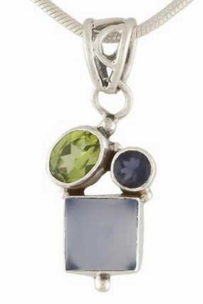 Multi-Gemstone Pendant – 925 Sterliing Silver Necklace - Natural Healing Crystal Jewelry for Intuition, Renewal, and Emotional Healing – Perfect Gift for Her GGPT_425 (Without Chain)