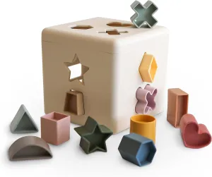 mushie Shape Sorting Box | Educational Learning Toy for Toddlers with 12 Shapes | Made in Denmark (10  Months)