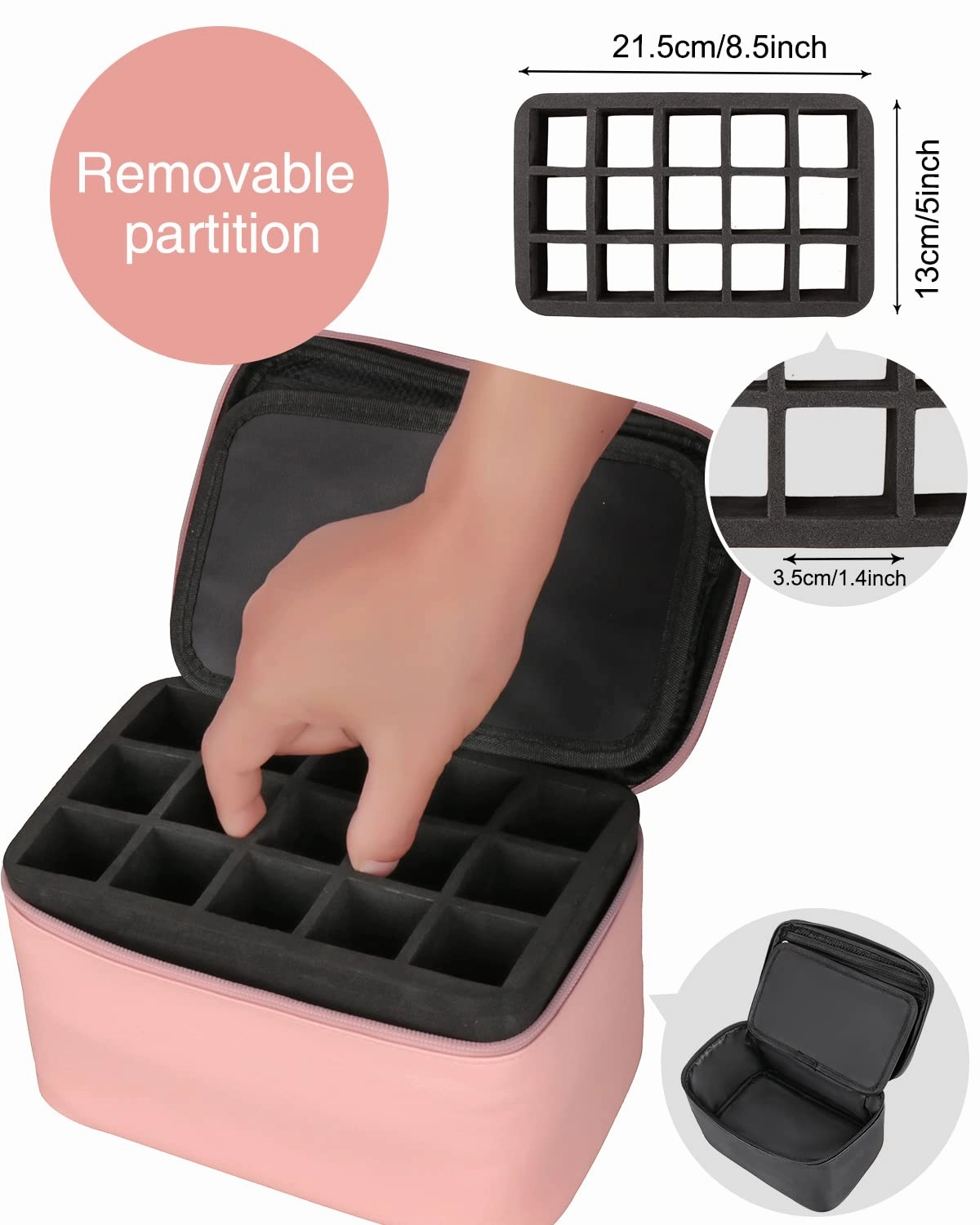 Nail Polish Bag Nail Art Set Organizer Nail Polish Travel Case Nail Tool Bag Nail Polish Holder With Compartment Manicure Set Accessories Travel Bag (pink)