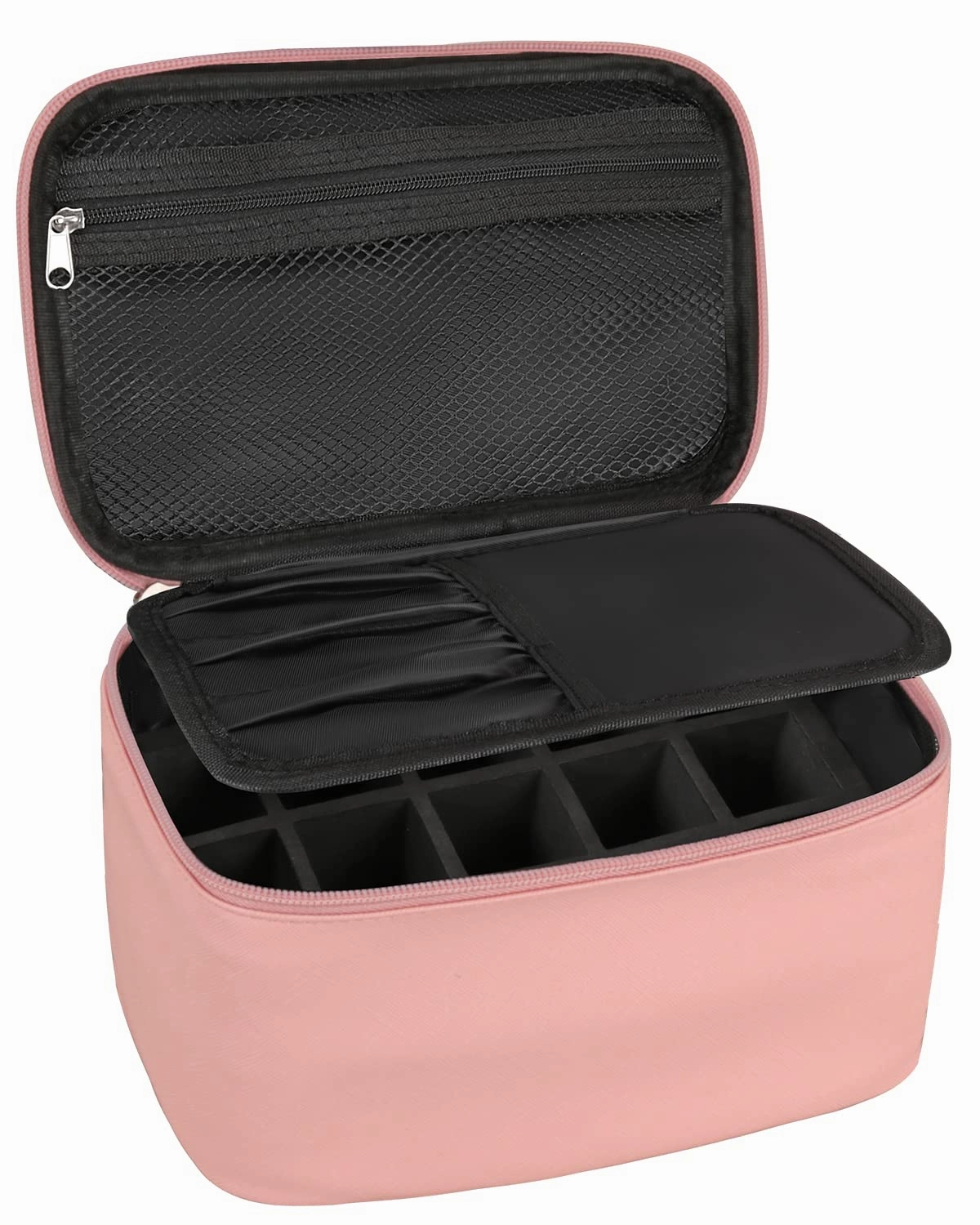 Nail Polish Bag Nail Art Set Organizer Nail Polish Travel Case Nail Tool Bag Nail Polish Holder With Compartment Manicure Set Accessories Travel Bag (pink)