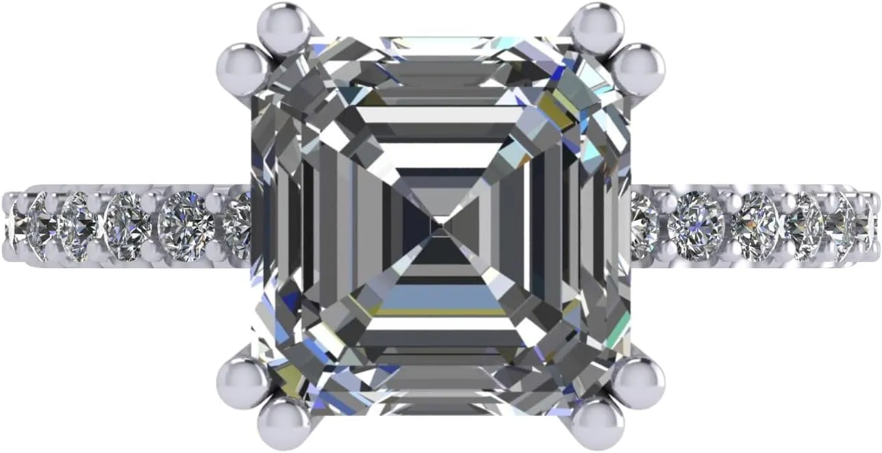 NANA Jewels 1.5-3CT Platinum Plated Sterling Silver Rings CZ Cubic Zirconia Oval Cushion Princess Asscher Cut Engagement Rings | 10K 14K Solid Gold