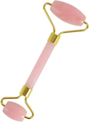 Nara Natural Crystal Face Double Head Massage Beauty Device Jade Roller (Rose/Pink Crystal)
