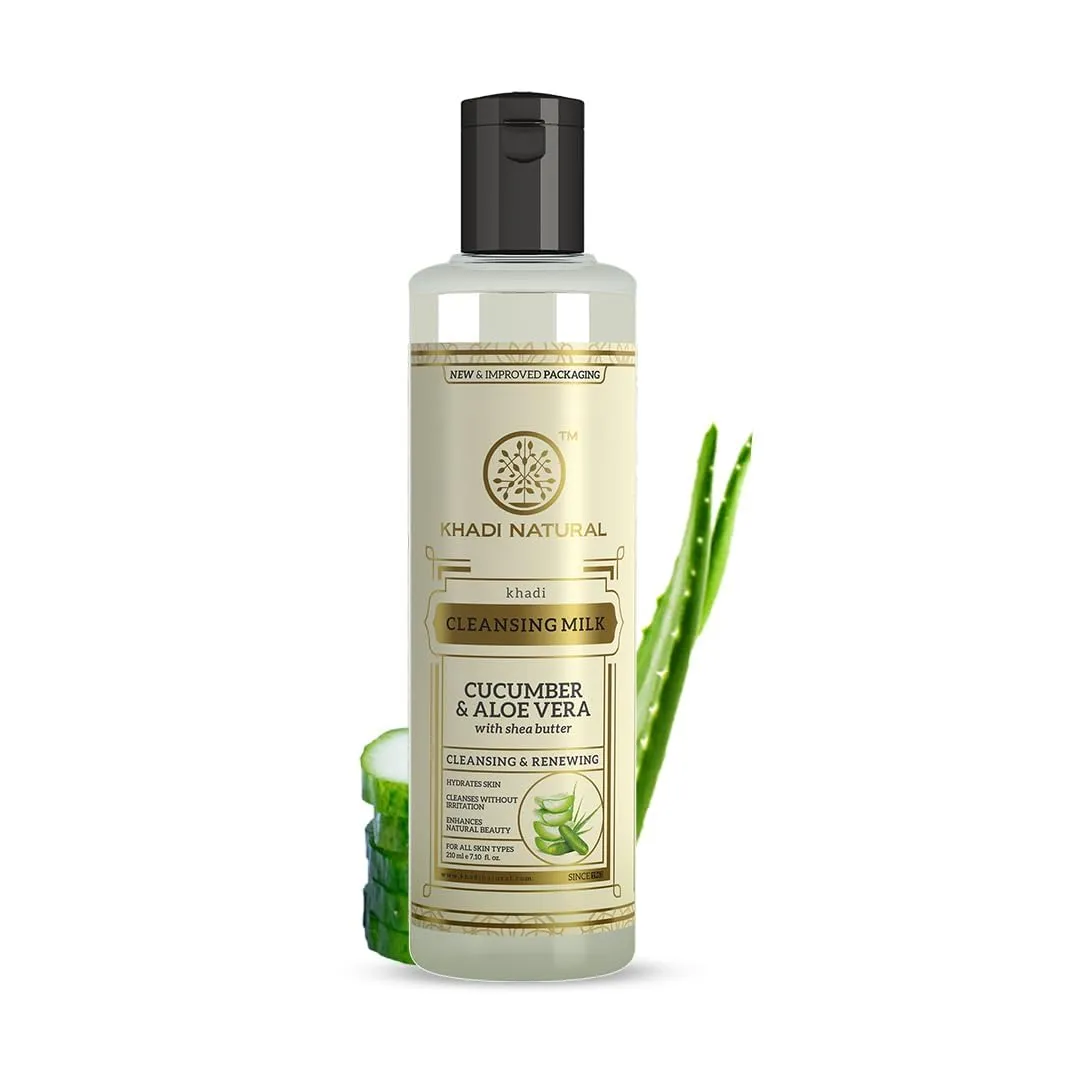 Natural Cucumber and Aloevera Cleansing Milk, Make up Remover with Shea,Kokum Butter, Keeps your skin toned, For All Skin Types |,Rich in Anti-oxidants| 210ml