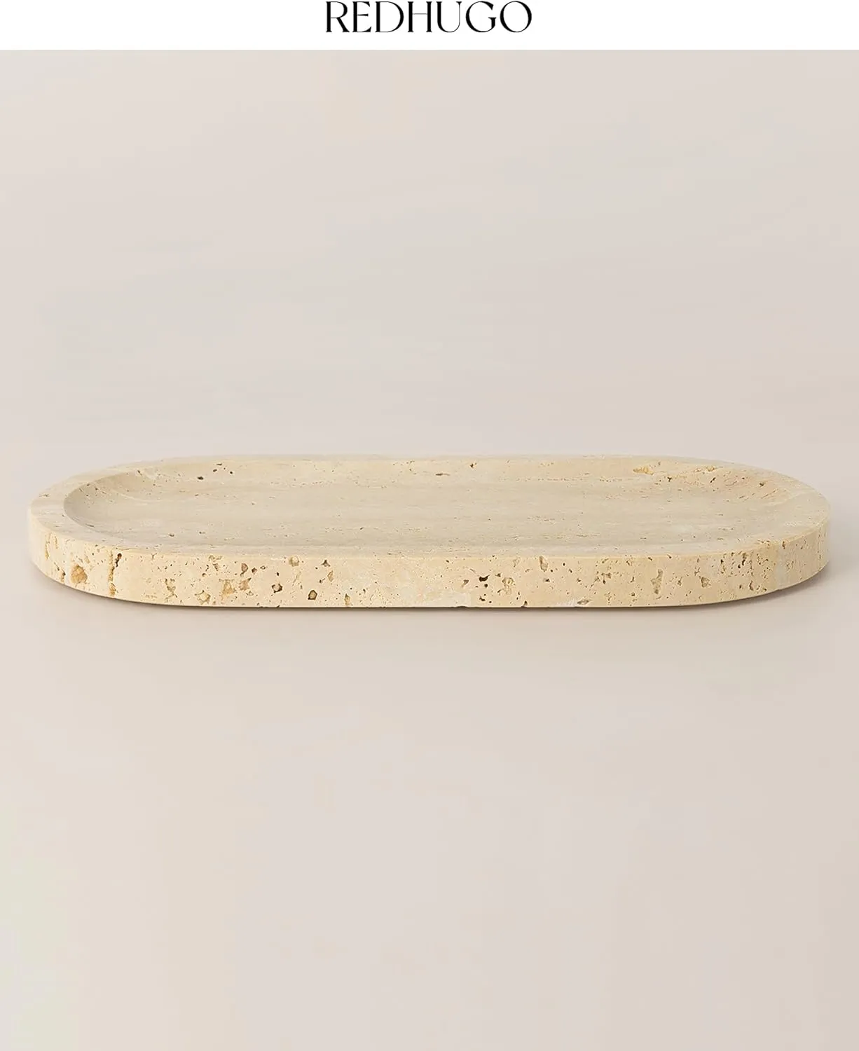 Natural Marble Tray 12"x6", Women Perfume Vanity Travertine Tray for Bathroom, Candle, Jewelry Stone Dish for Countertop, Key Organizer, for Home Decor, Kitchen, Kitchen