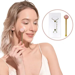 Natural Stone Facial Beauty Roller Massager Stick Lift Skin Tightening Wrinkle With A Gift Box W3795 (gold)