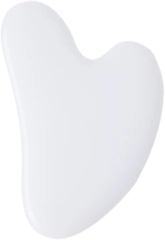 Natural White Crystal Jade Roller Gua Sha Massage Face Massager Gouache Stone Facial,type 02