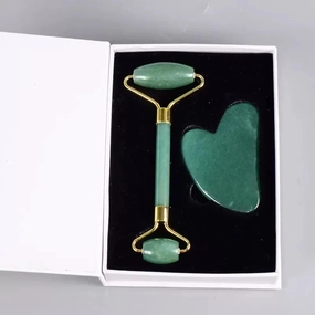 Natural Amethyst Gua Sha Scraper Board Rose Quartz Jade Stone for Face Neck Skin Lifting Wrinkle Remover Beauty Care,Green Aventurine