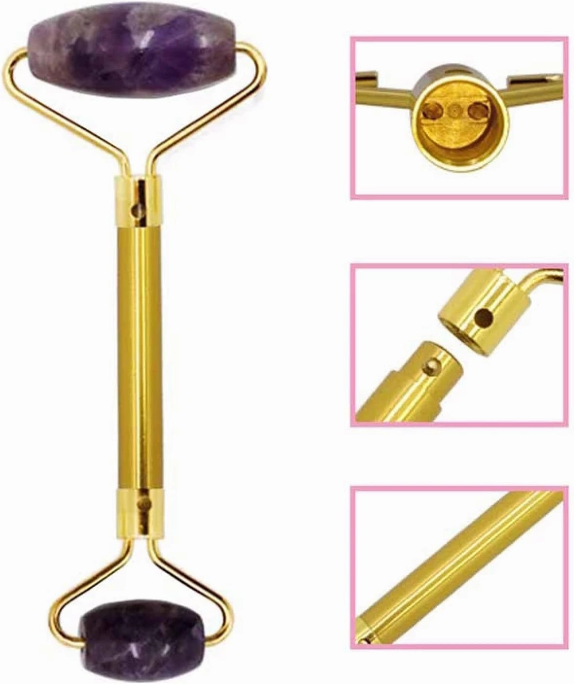 Natural Amethyst Jade Eye Mask Facial Roller Gua Sha Stone Board Gouache Scraper Sleep Eye Curtain Massage Set,Type 08