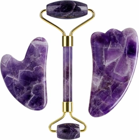 Natural Amethyst Jade Mask Gua Sha Roller Massager For Face Body Gouache Stone Scraper Facial Skin Home Use Devices,type 6