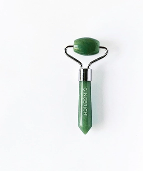 Natural Anti-Aging Jade Therapy Treatment Face Roller Wrinkle Remover Neck Slimming Reduce Puffiness Healing Fine Lines Facial Massager (Mini Roller)